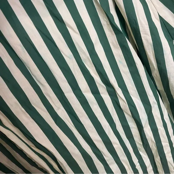 Simon Miller Loch Poplin Maxi Button Down Dress Striped Green Cut Out Large - Picture 13 of 15